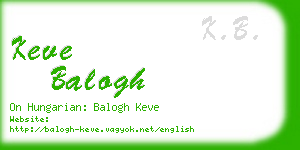 keve balogh business card